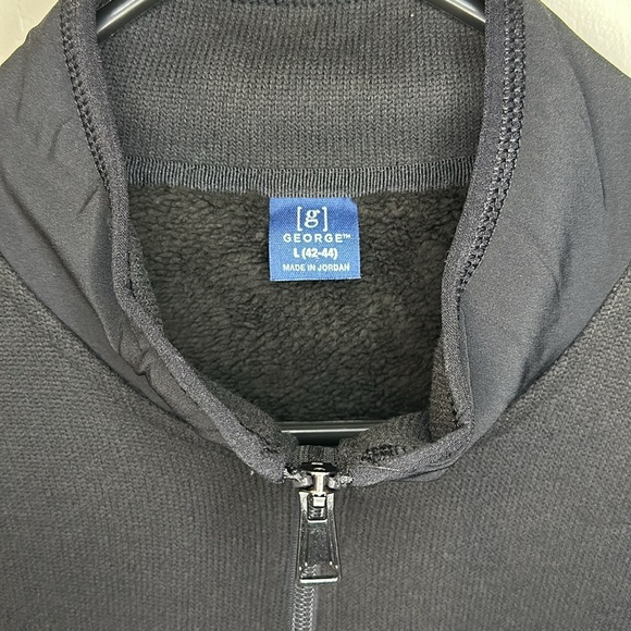 George black zip up sweater jacket w/ fur lining L - Picture 7 of 16
